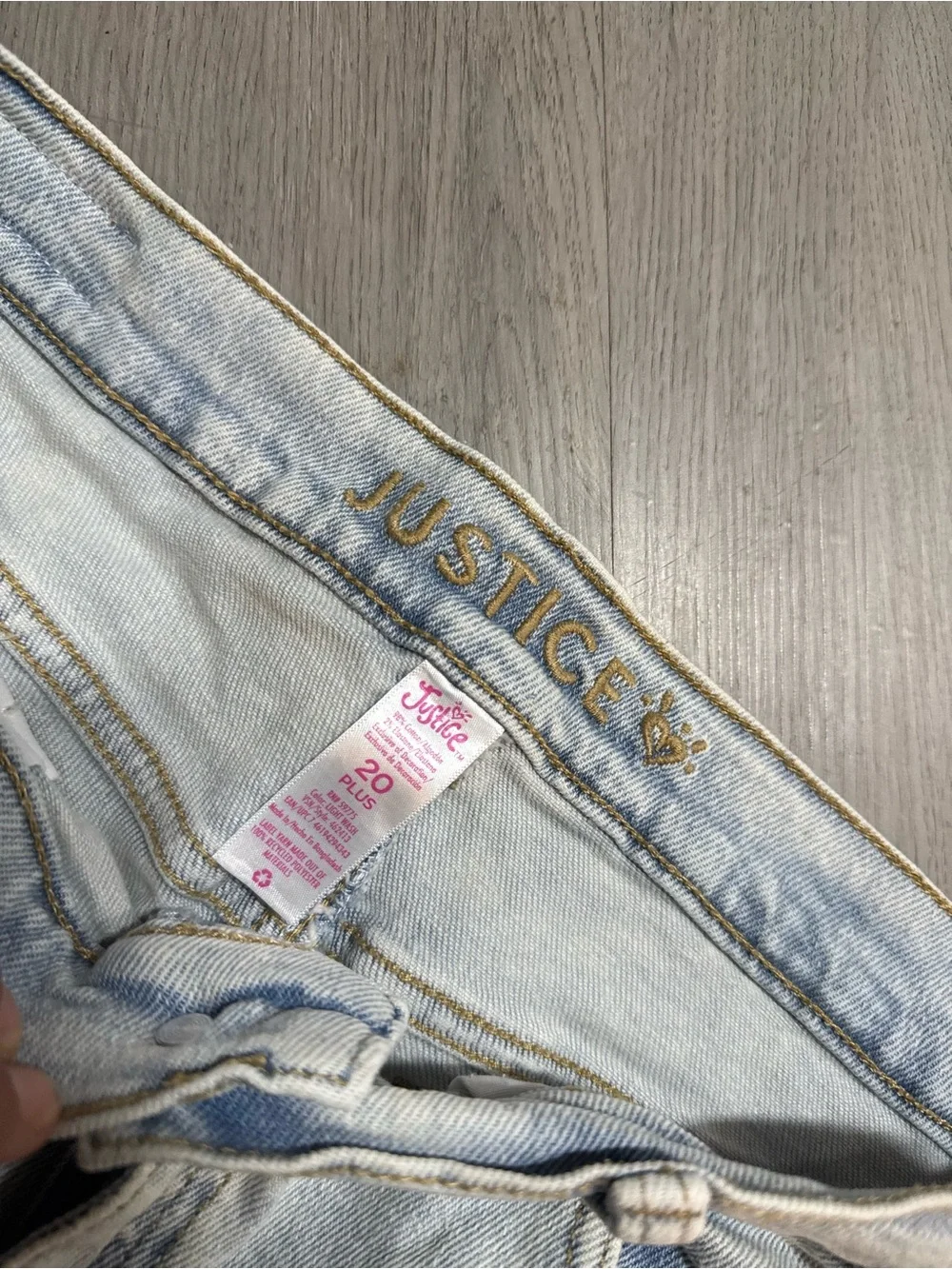 •JUSTICE• DISTRESSED MINI MOM JEANS